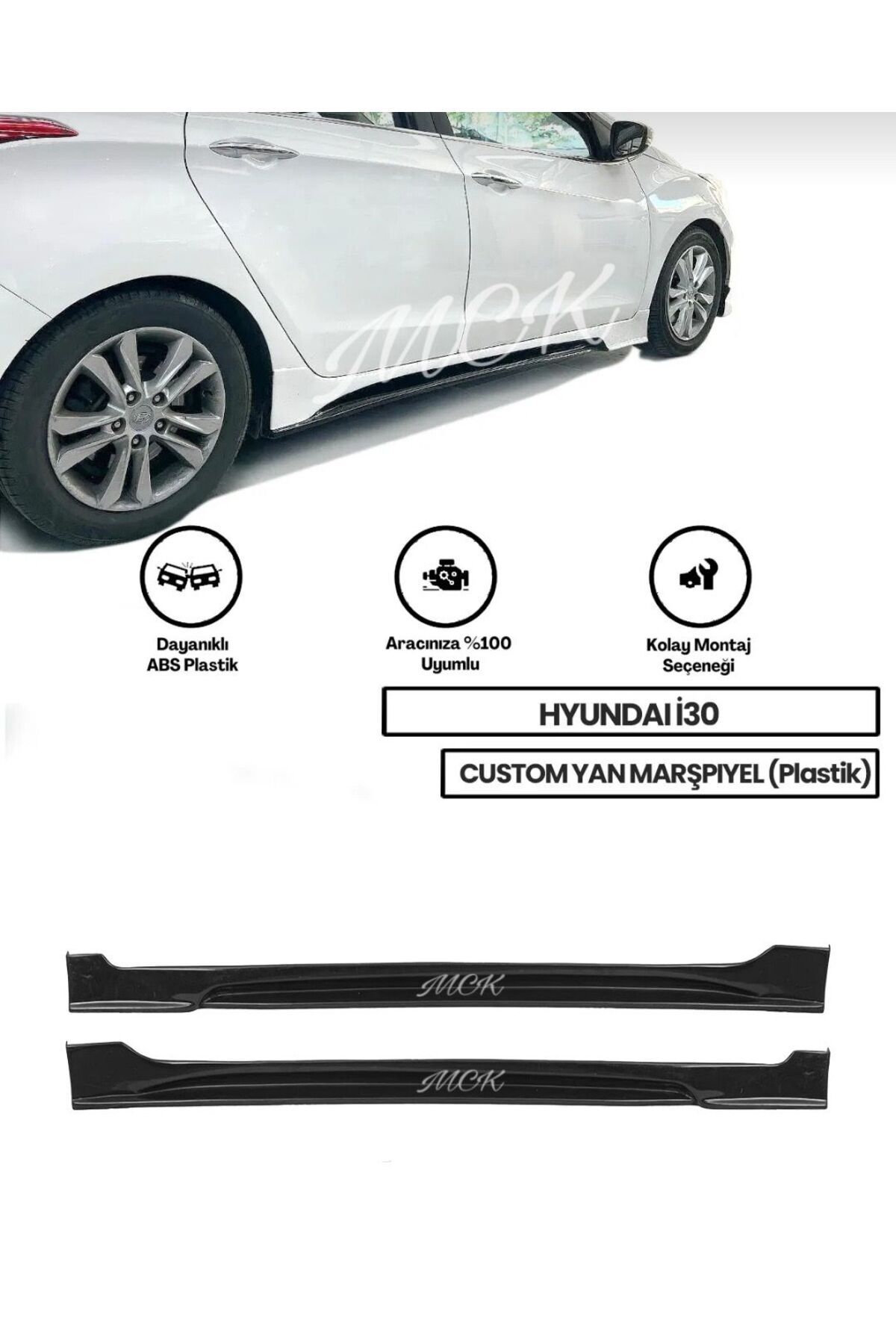 Hyundai I30 Custom Yan Marşpiyel (Çift) (Plastik)