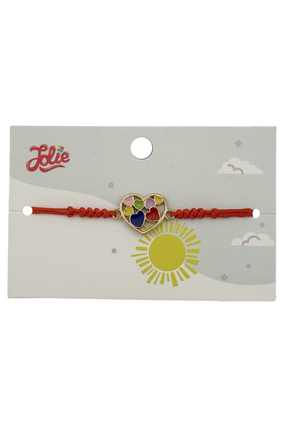 Flippy Детска гривна, Джоли, с червено плетене на шнур, многоцветен мотив на ...