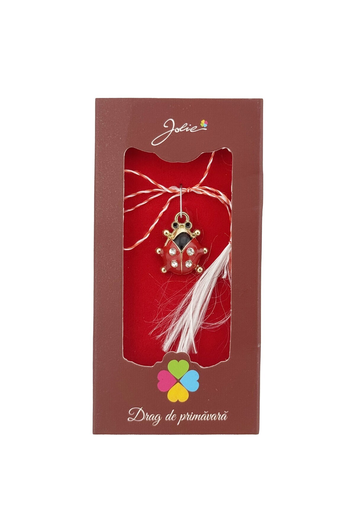 Flippy Martisor Pandantiv, Jolie, Drag de Primavara, Model Buburuza, Rosu/Negru