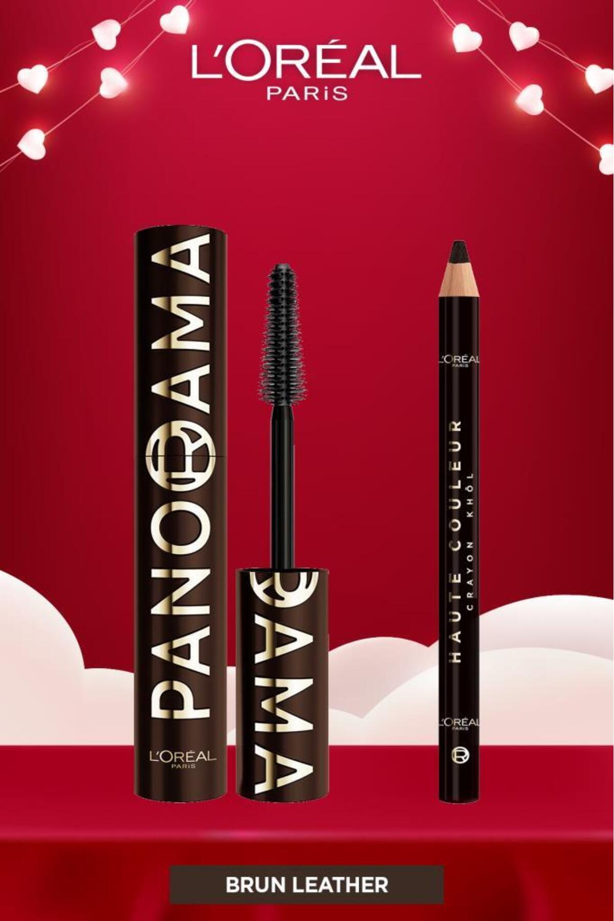 لوریل پاریس ریمل چرمی Panorama Brun + خط چشم Haute Couleur