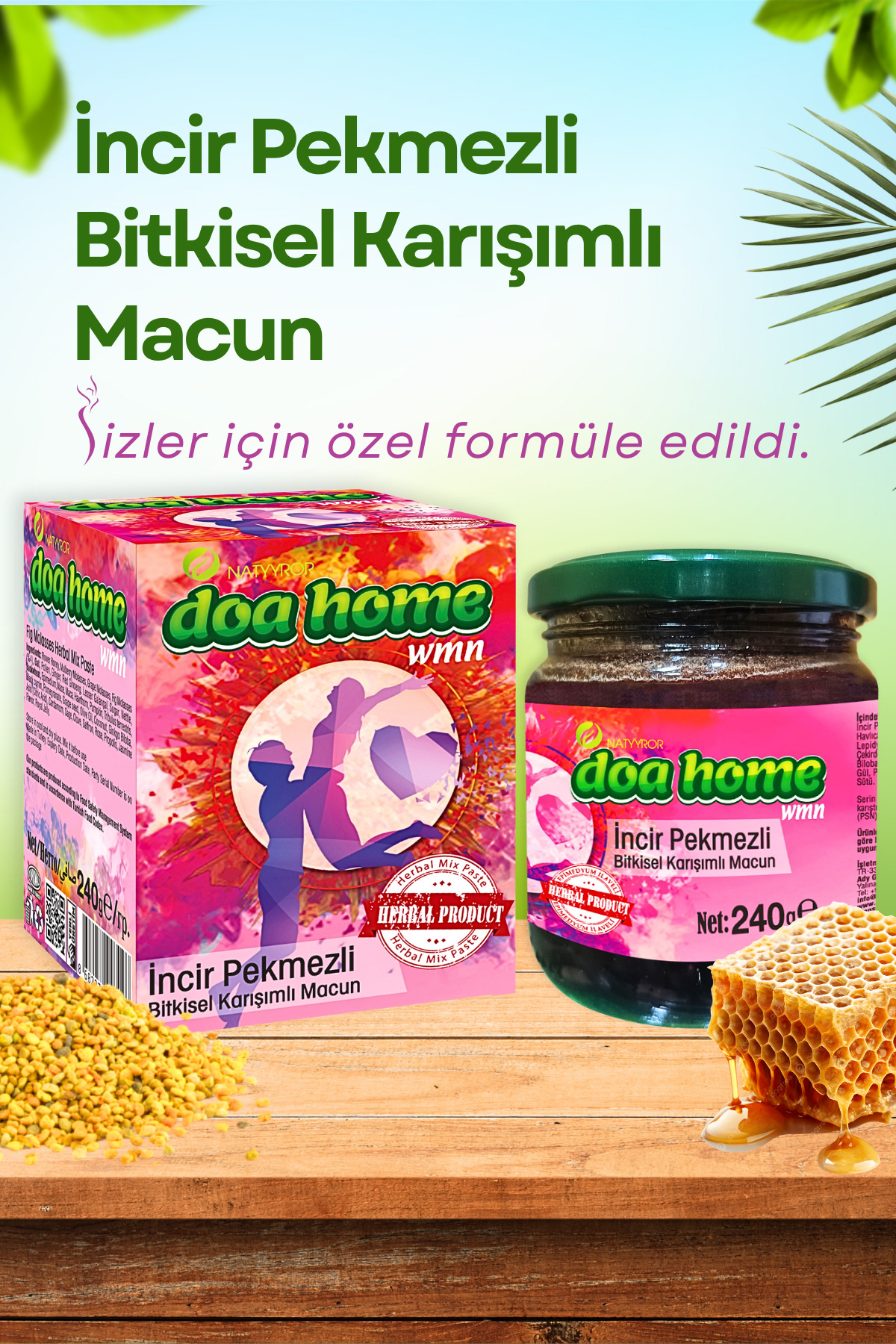 Natyyror Doa Home İNCİR PEKMEZLİ BİTKİSEL KARIŞIMLI MACUN 240 GR