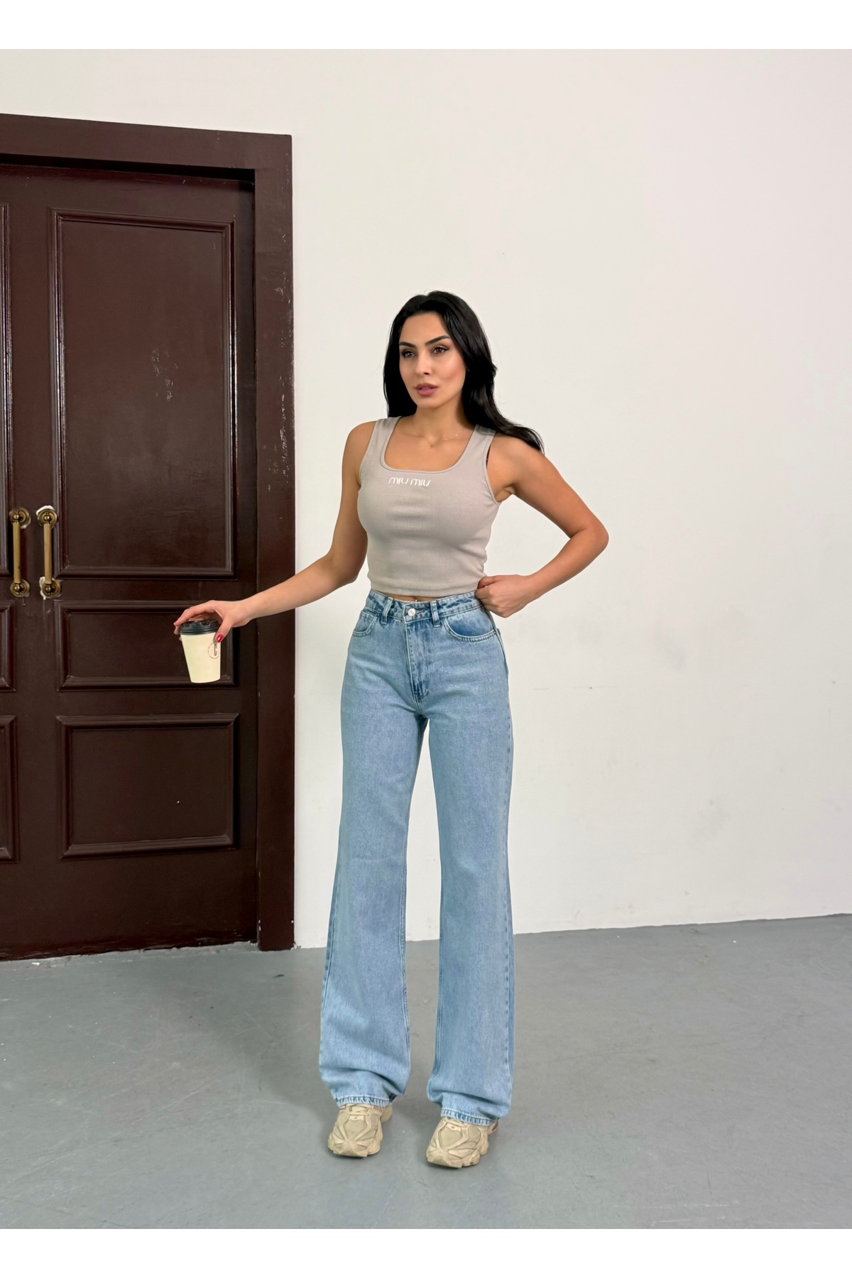 Women's High Waist Wide Leg Jeans Palazzo Pants
