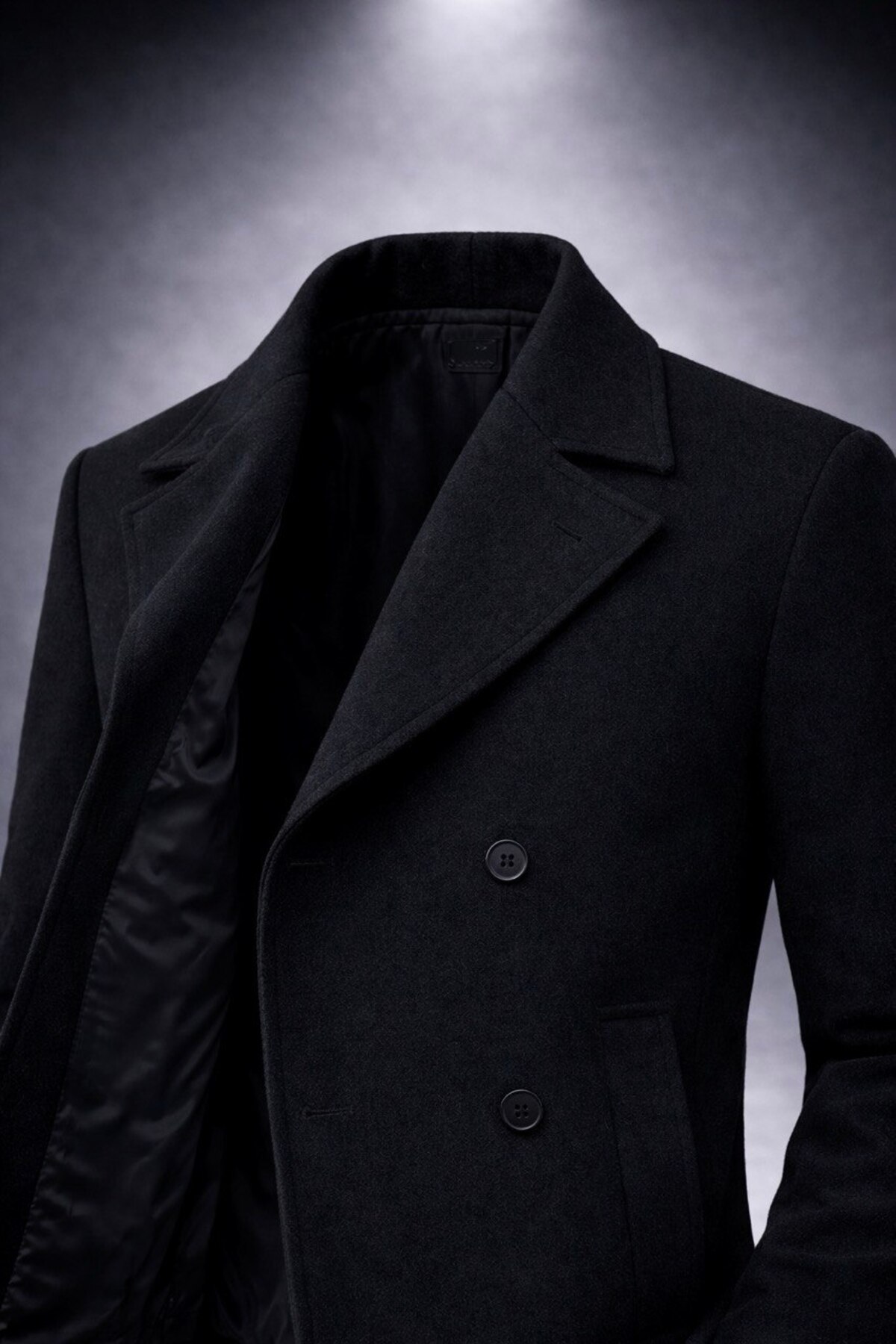 LUMAST  Basic Şık Kruvaze Kısa Boy Kaşe Ceket - Görsel 2