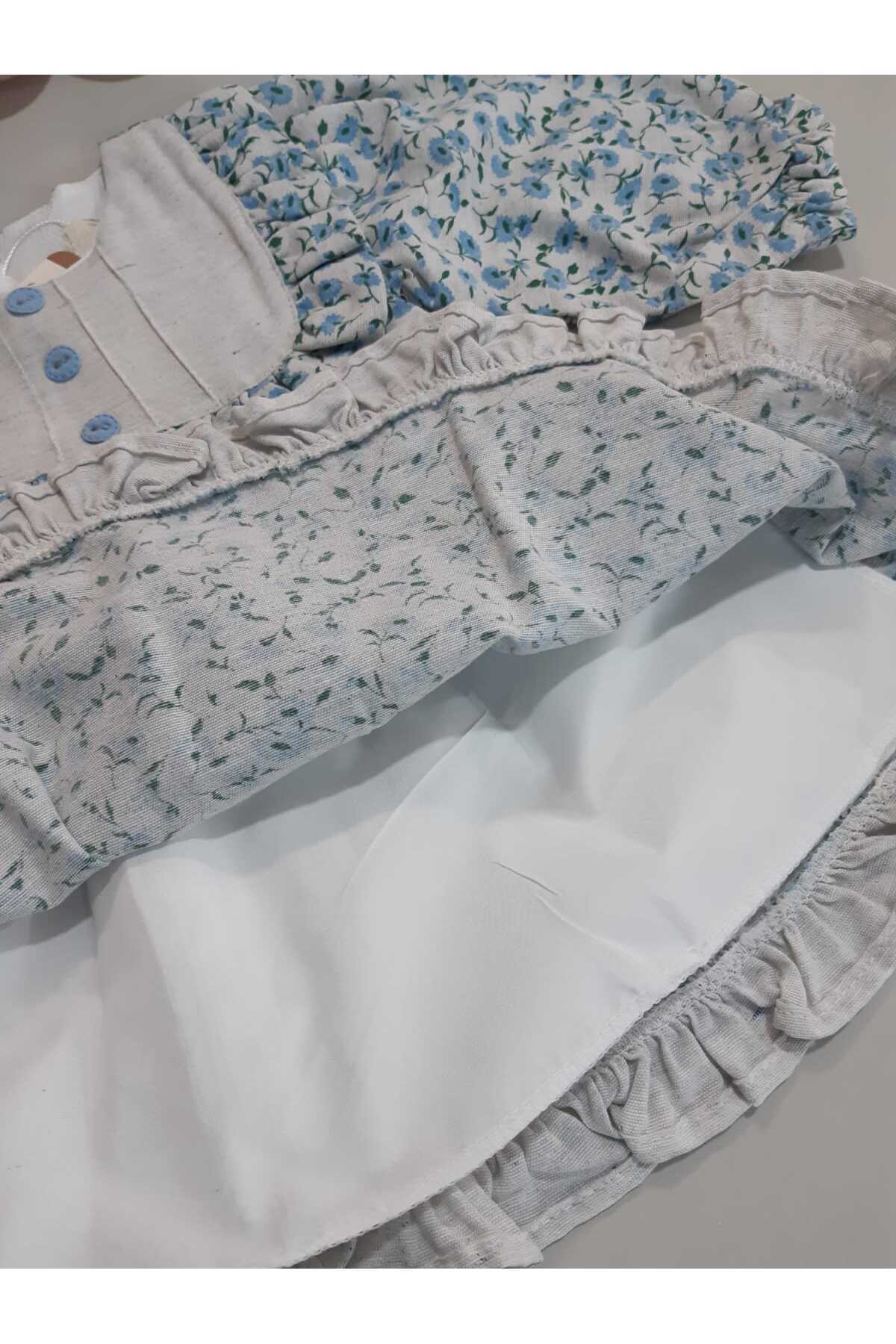 Sönmez Baby ENGLİSH VİLLAGE STYLE MEVSİMLİK ÇITIR ÇİÇEK KIZ BEBE ÇOCUK ELBİSE fotoğrafı 3 (önizleme)