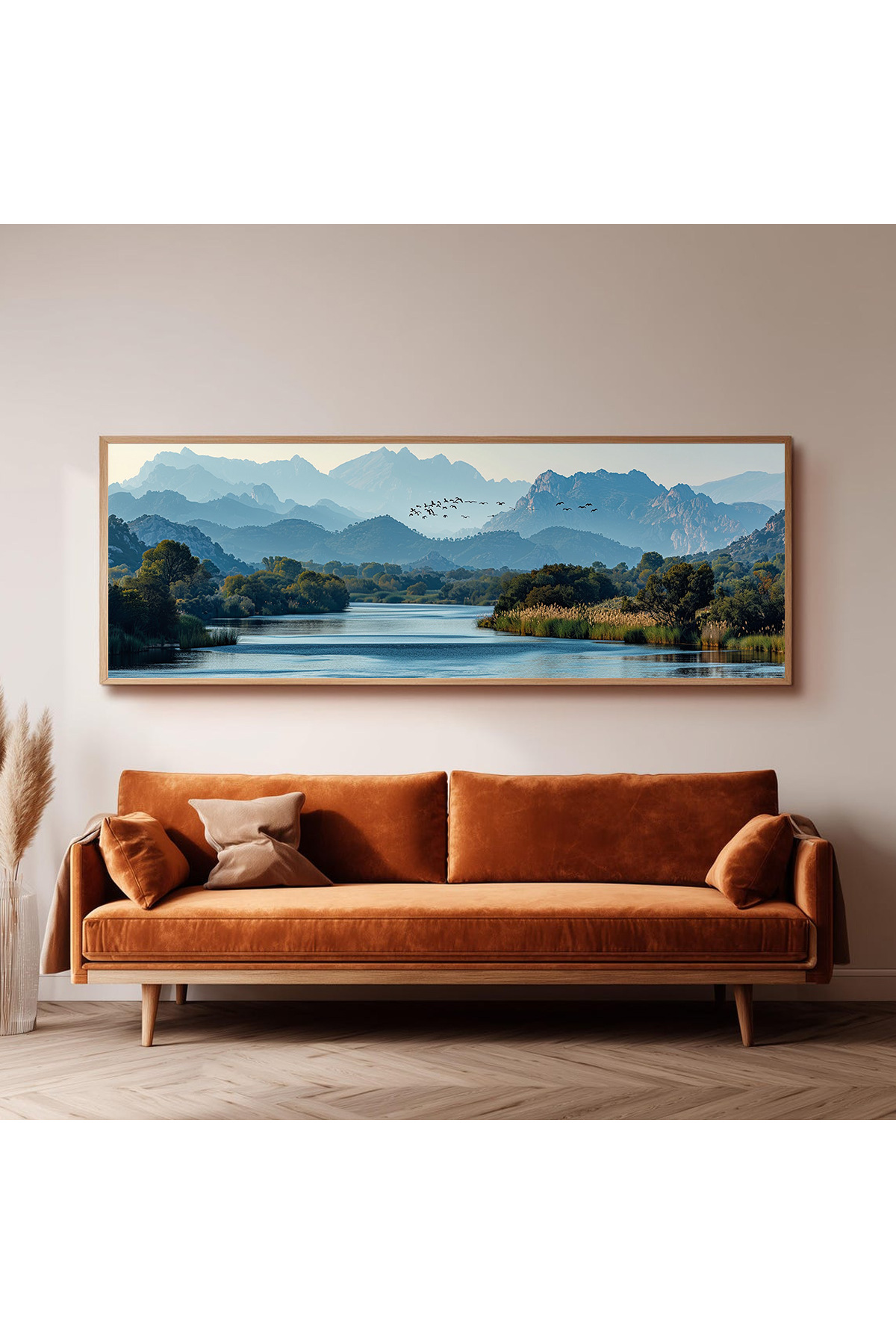Panoramic Living Room Table with Wooden Frame UZ0023