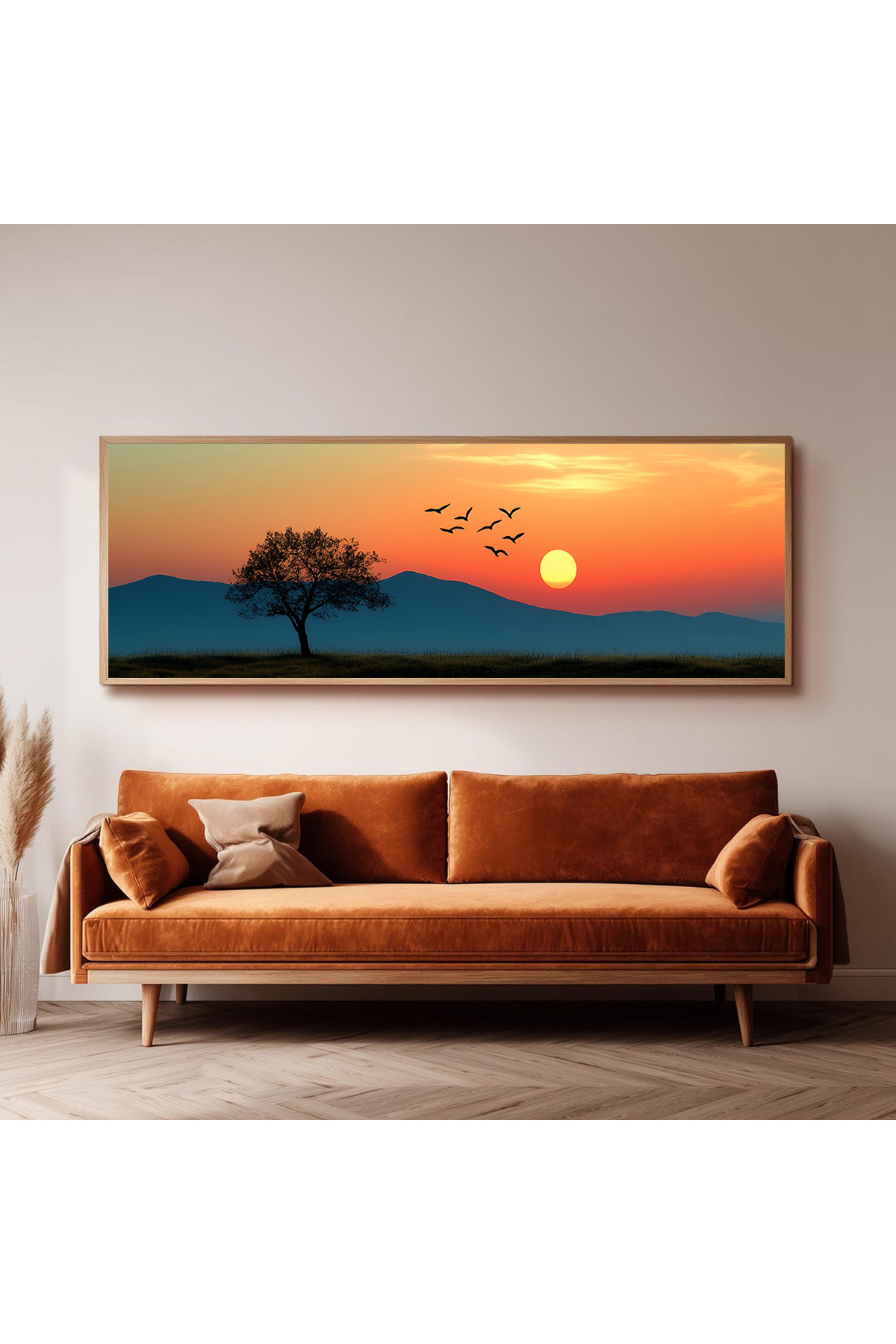 Panoramic Living Room Table with Wooden Frame UZ0025