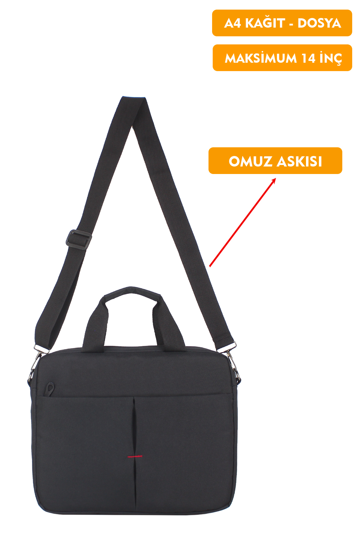 Dada  13,3"-14" inç Laptop Evrak Çantası Tablet A4 Kağıt ve Dosya Uyumlu Darbe Emici Koruma Omuz Askılı - Görsel 4