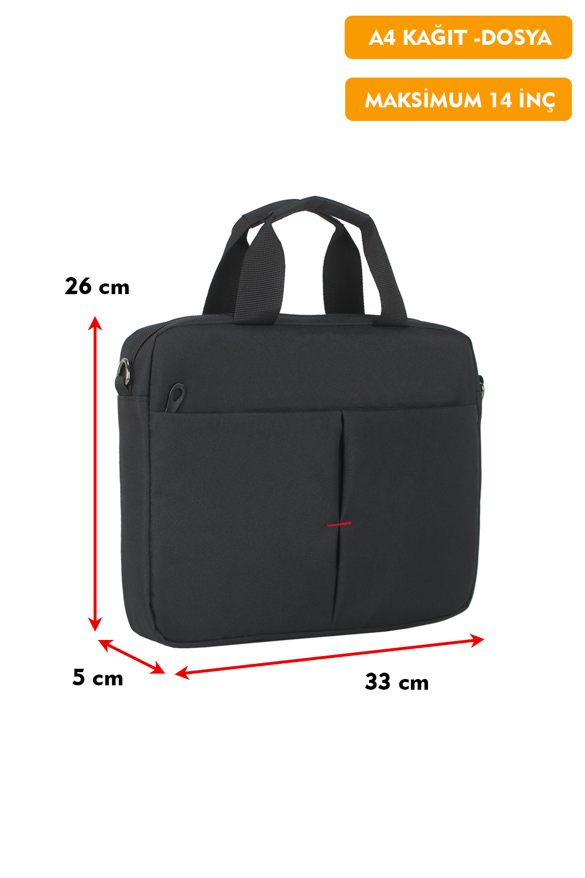 Dada  13,3"-14" inç Laptop Evrak Çantası Tablet A4 Kağıt ve Dosya Uyumlu Darbe Emici Koruma Omuz Askılı - Görsel 2