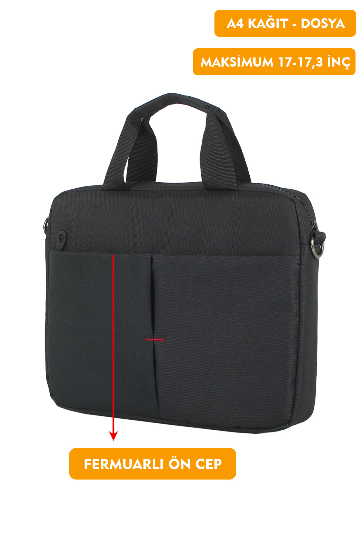 Dada  17"-17,3" inç Laptop Evrak Çantası Tablet A4 Kağıt ve Dosya Uyumlu Darbe Emici Koruma Omuz Askılı - Görsel 7