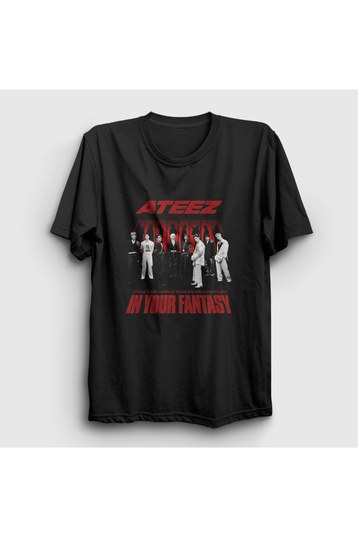 ATEEZ Tシャツ Presmono Unisex Siyah In Your Fantasy K-Pop Ateez T-Shirt 597570tt