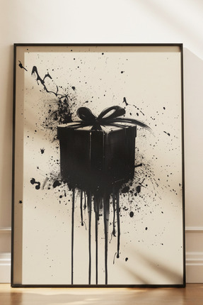 Yoko Home Ahşap Çerçeveli Monochrome Serisi Hediye Paketi Temalı Tablo, Salon...