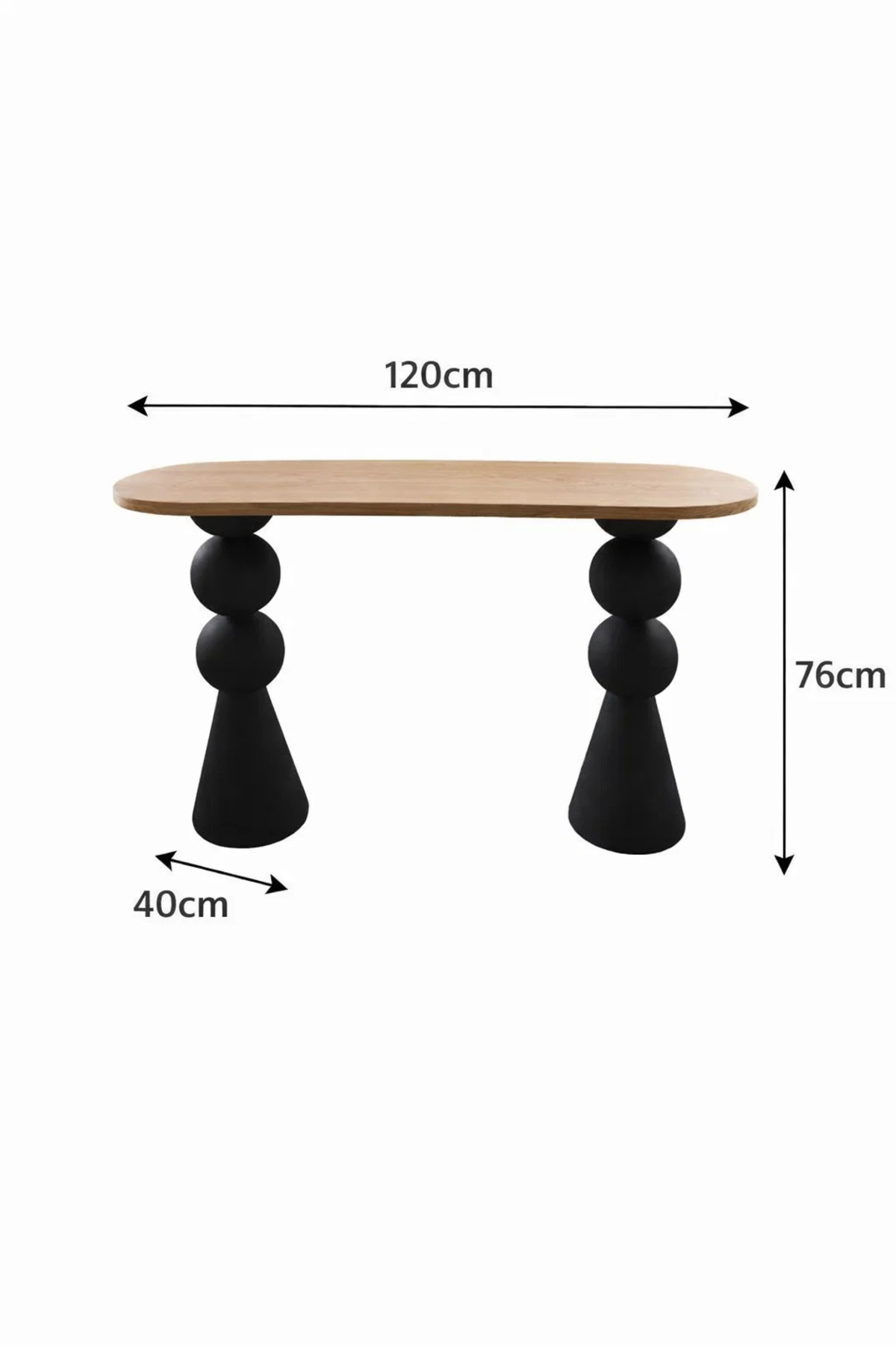 طاولة كونسول عصرية بتصميم آرت ديكو، سطح خشبي، أرجل...