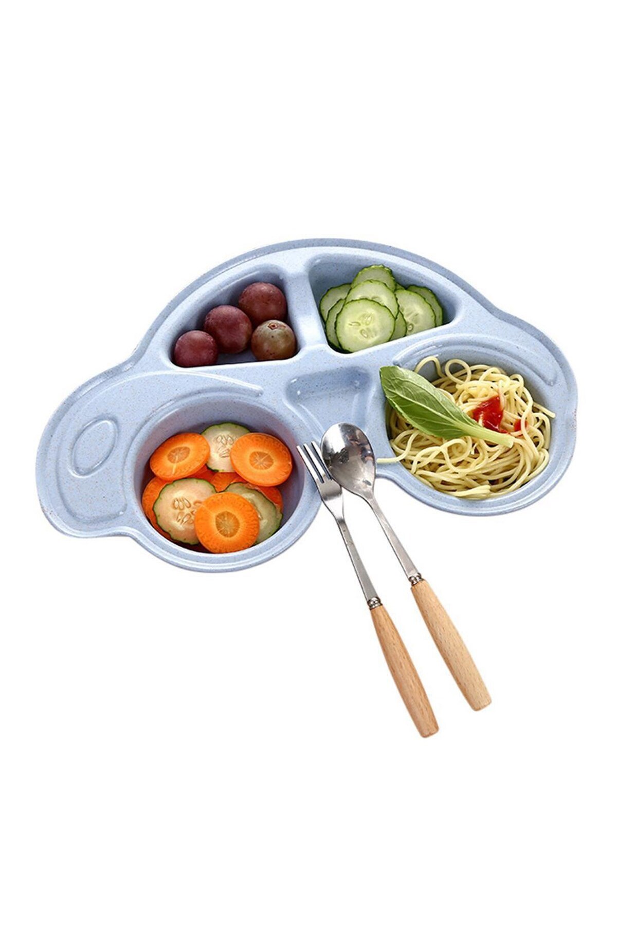 Pazarcan Araba Şeklinde Sevimli Mama Tabağı - Bebekler İçin fotoğrafı 4 (önizleme)