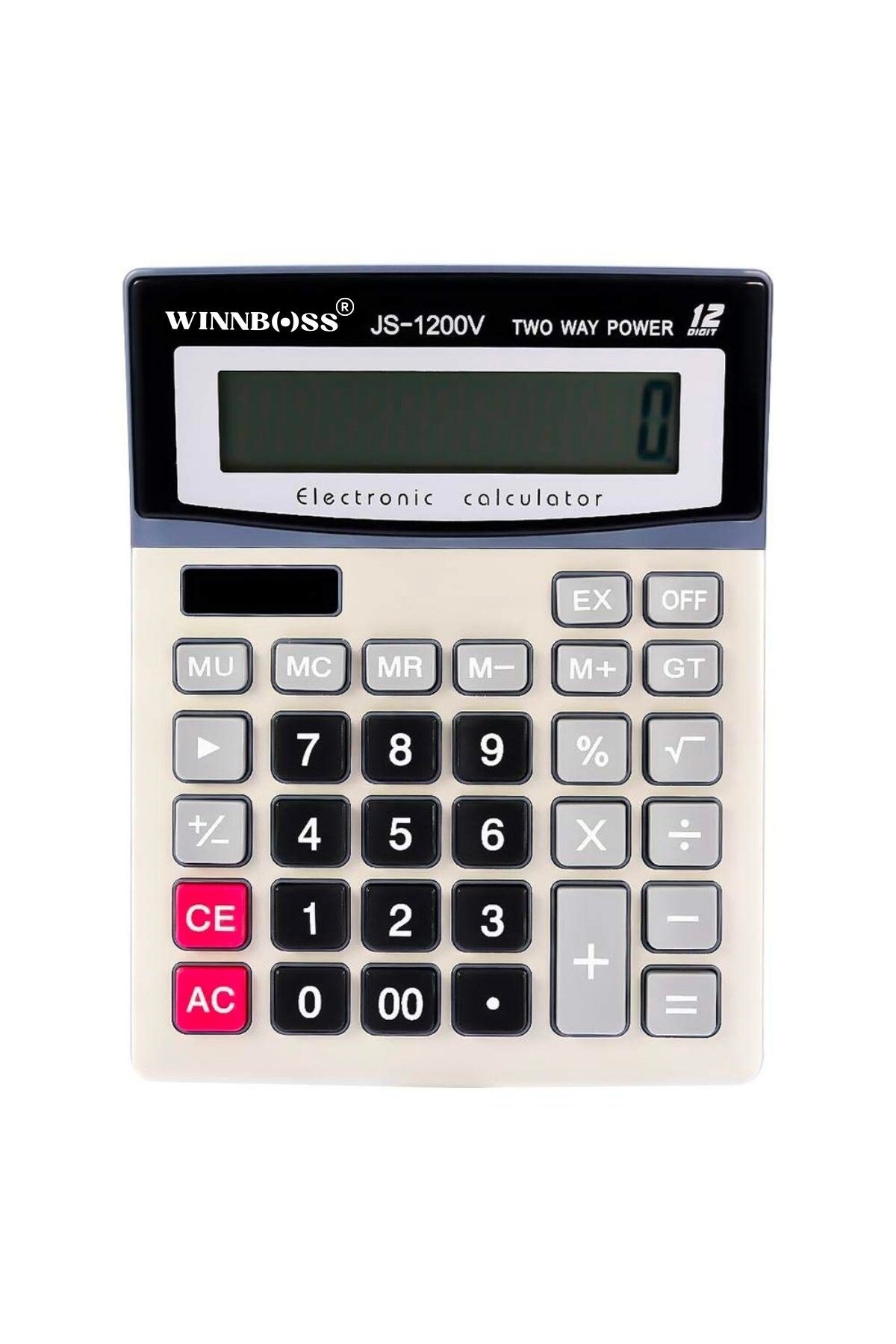 YerliÇöpPoşeti ® 12 Haneli Geniş LCD Ekran, Pilli Büyük Düğmeli Hesap Makinesi
