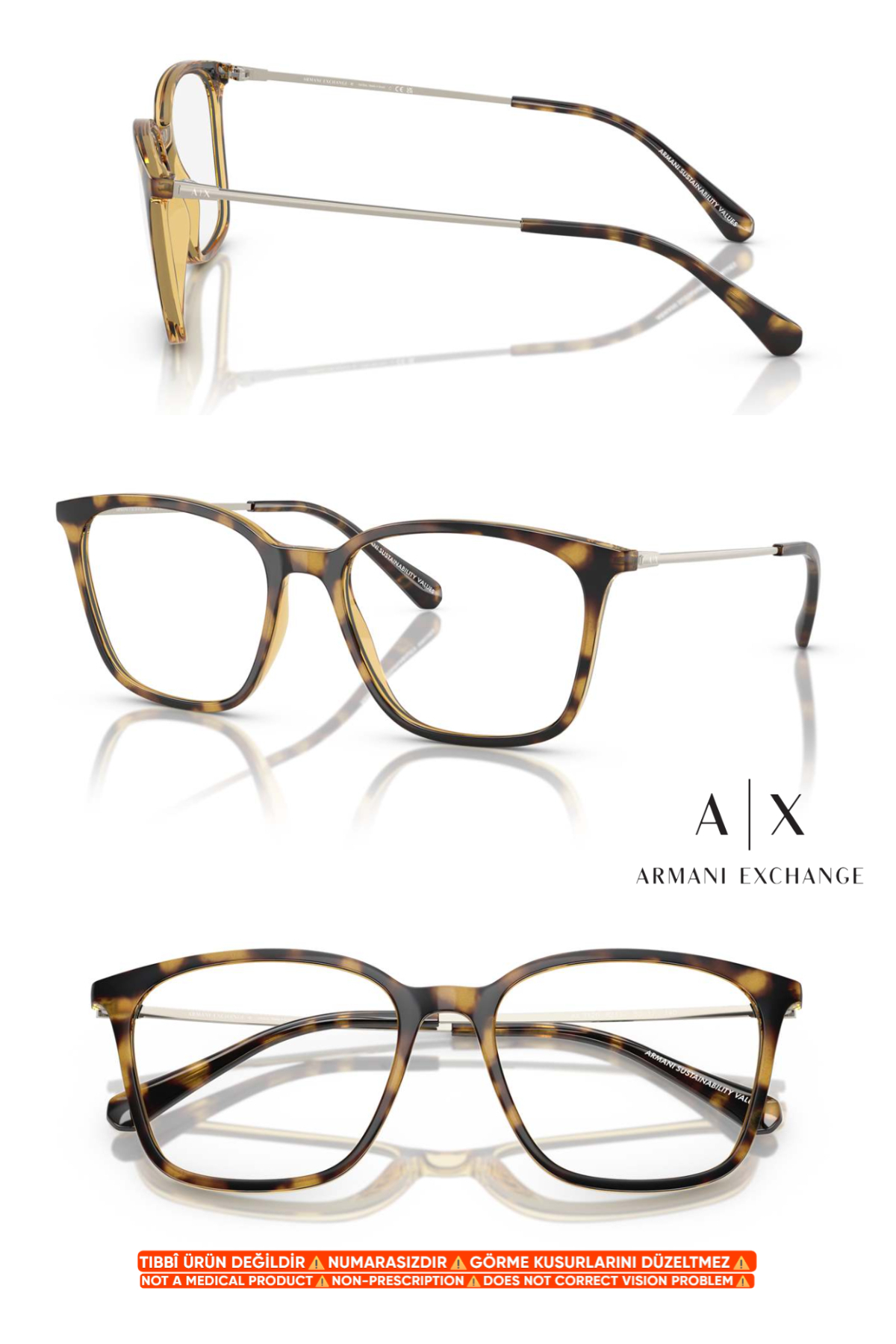 آرمانی اکسچنج AX3120 8213 53-17 140 + محافظت در برابر نور آبی پریمیوم (پشتیبانی از درایو)