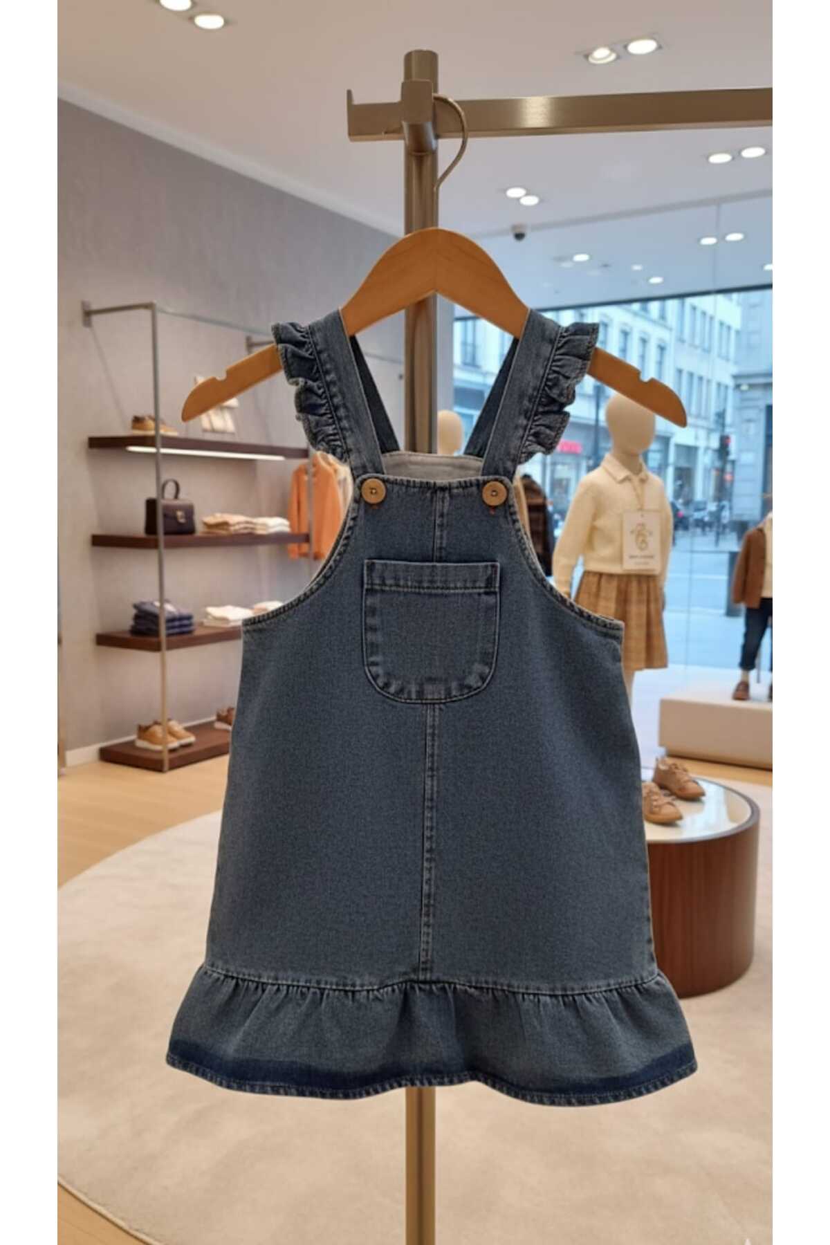 Kidzes BAYRAMLIK YUMUŞAK KOT %100 PAMUKLU BADİLİ SALOPET ELBİSE (OYUNCAK AYICIK HEDİYELİ) fotoğrafı 2 (önizleme)