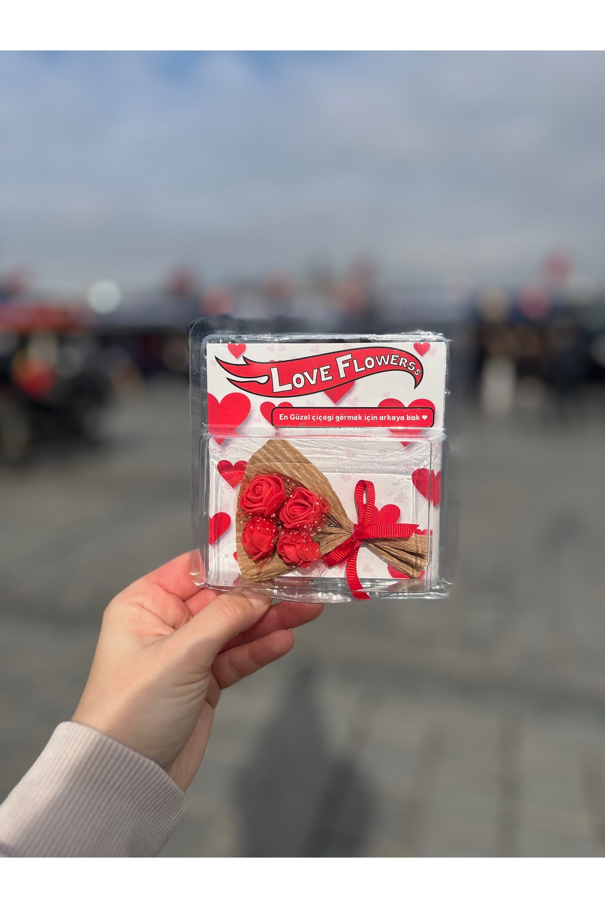 Sevgililer Günü Love Flowers Hot Flowers Sevgiliye Çiçek Arkası Aynalı Hediyelik Kırmızı Gül