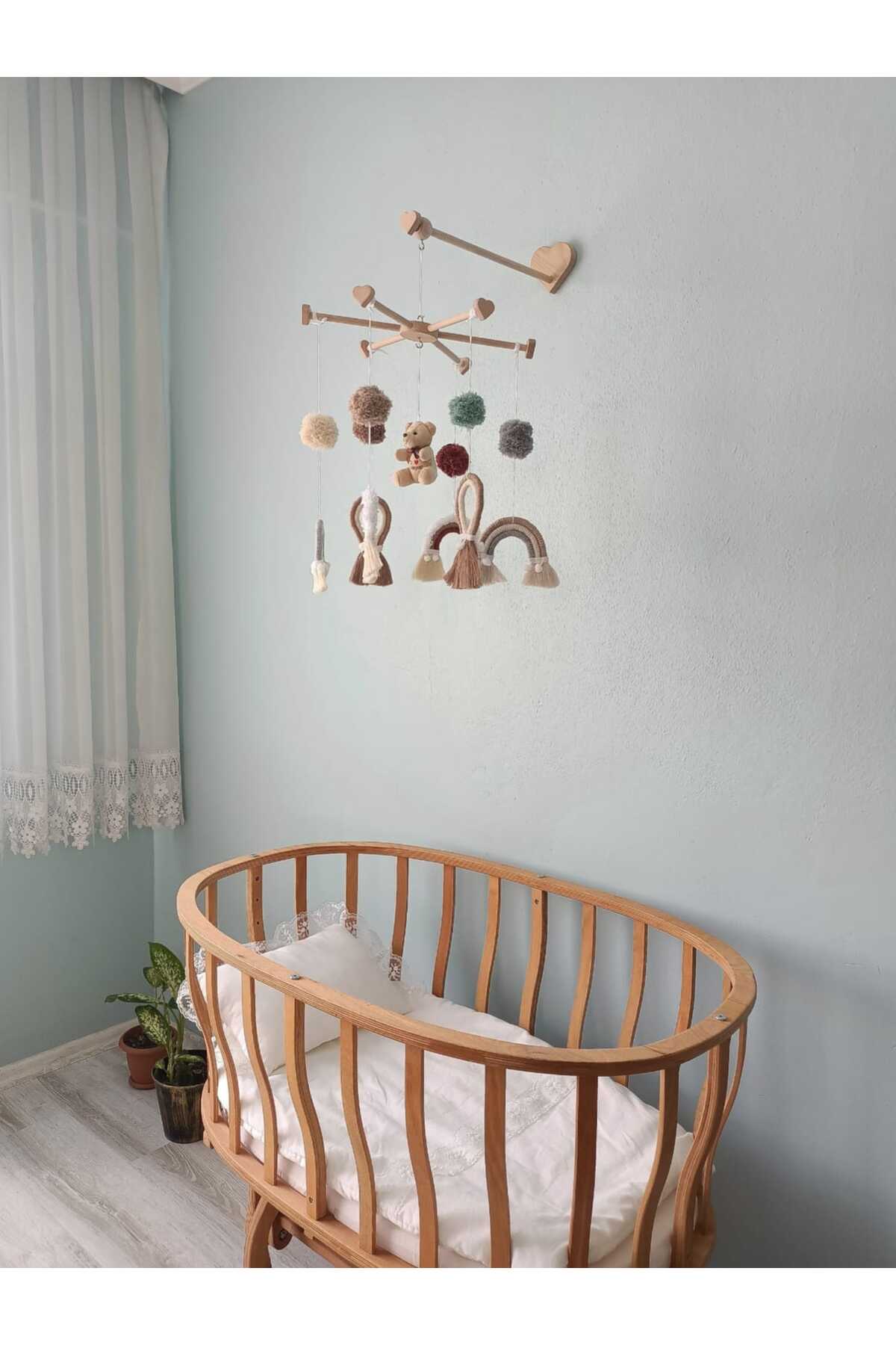 Dönence ahsap duvara sabıt asma aparatı kalp modeli fotoğrafı 2 (önizleme)