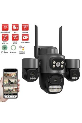 Abbruch Dört Kameralı Güvenlik Kamerası Wifi Bağlantılı Tam Renkli Gece Görüş...
