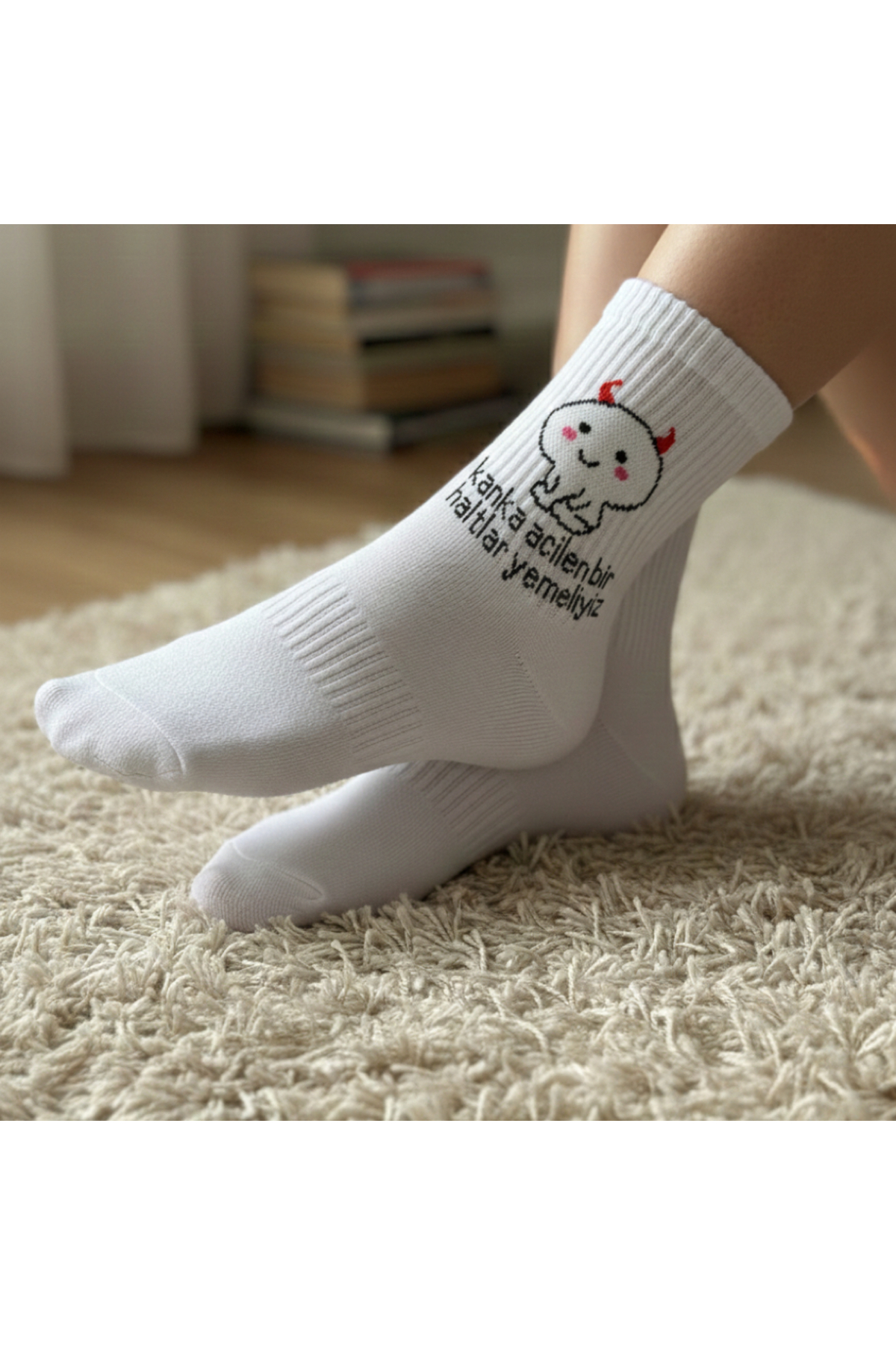 desieralove yazılı kadın spor çorap görsel 4