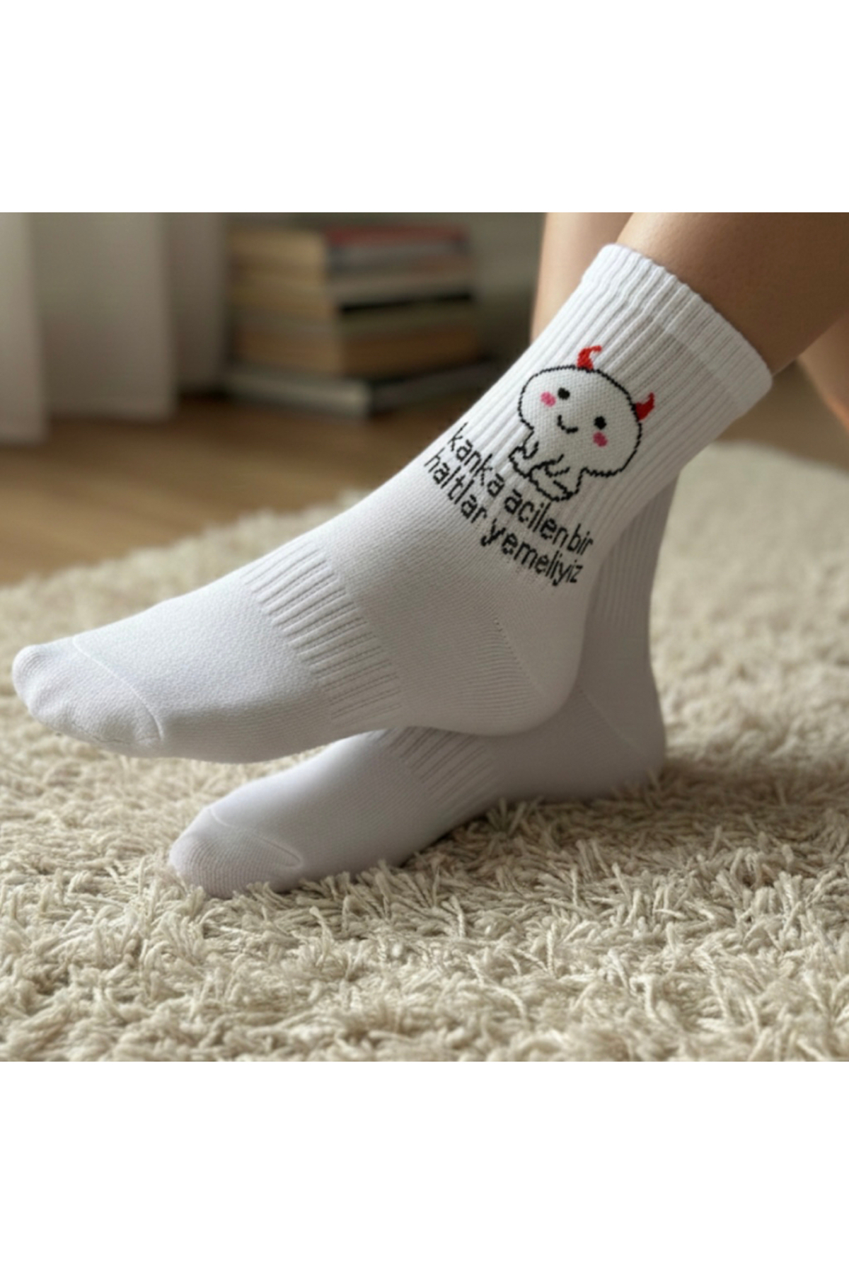 desieralove yazılı kadın spor çorap görsel 5