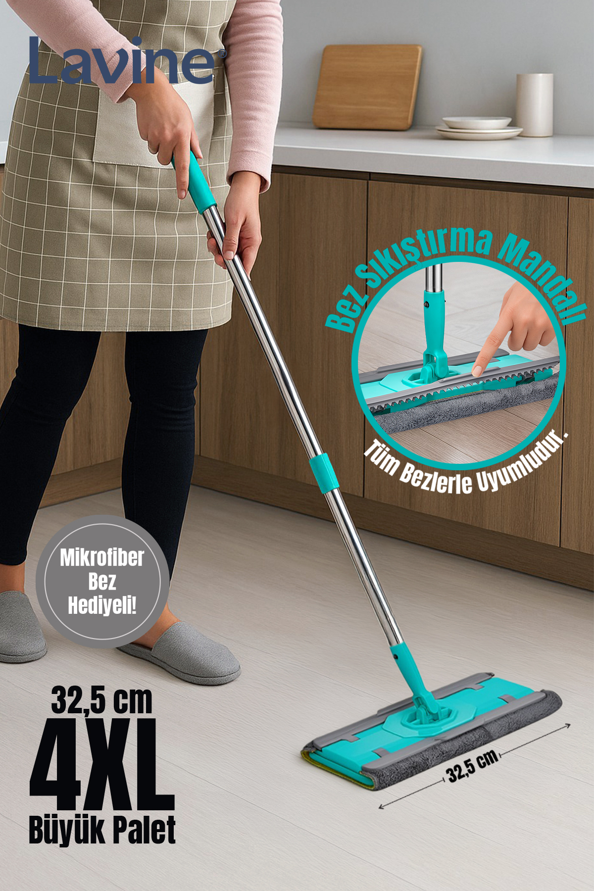 Allians Lavine Yengeç Mop Temizlik Seti, Mikrofiber Bez ve