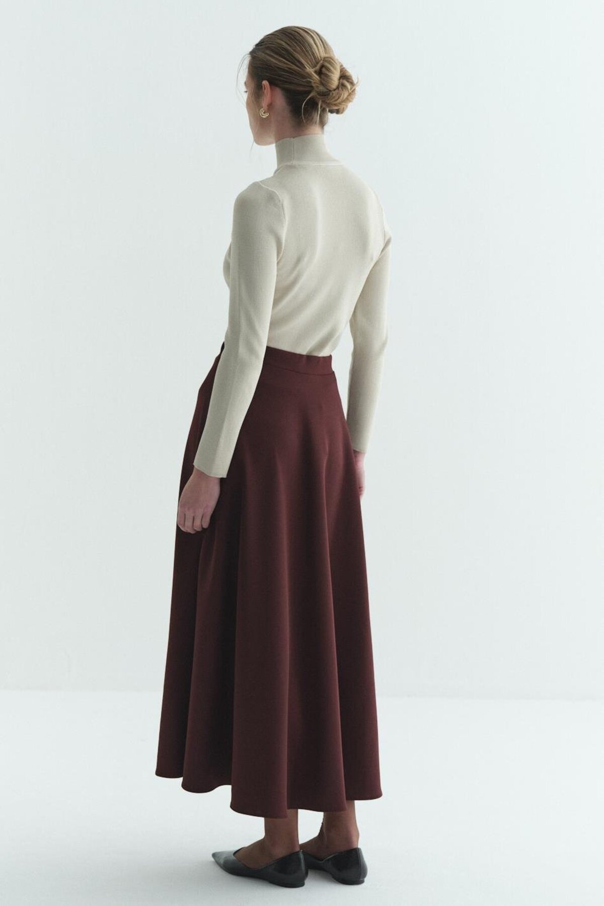 Merve Gültekin  Scuba Etek Bordo - Görsel 8