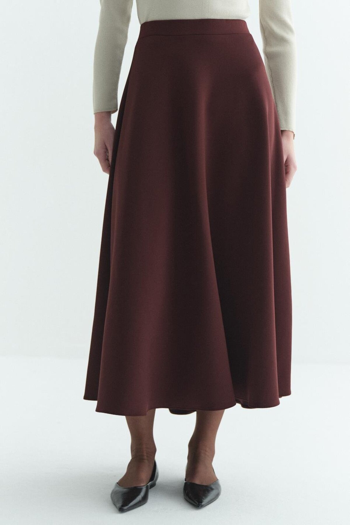 Merve Gültekin  Scuba Etek Bordo - Görsel 5