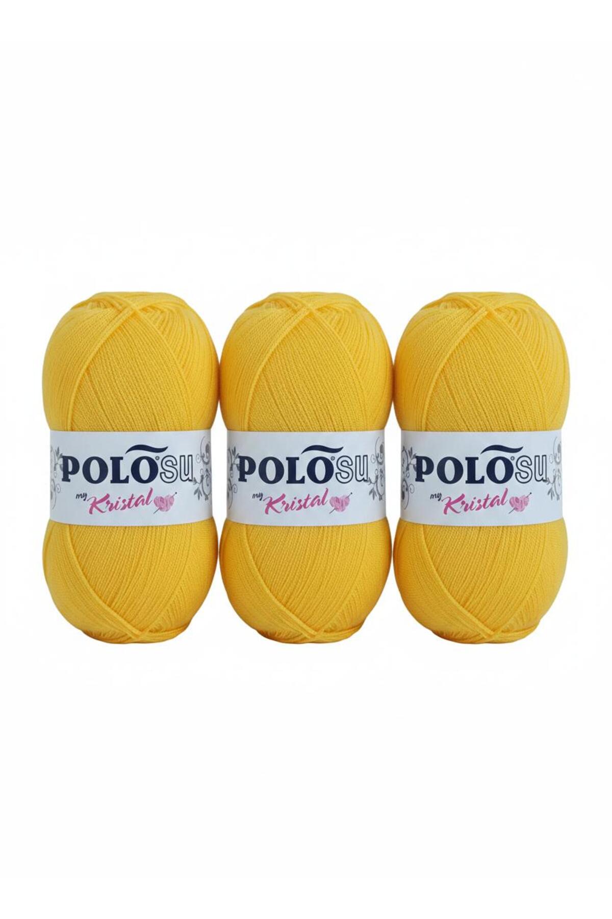 My Crystal Fiber Hand Knitting Rope No:104 YELLOW (3-Pack Advantage)