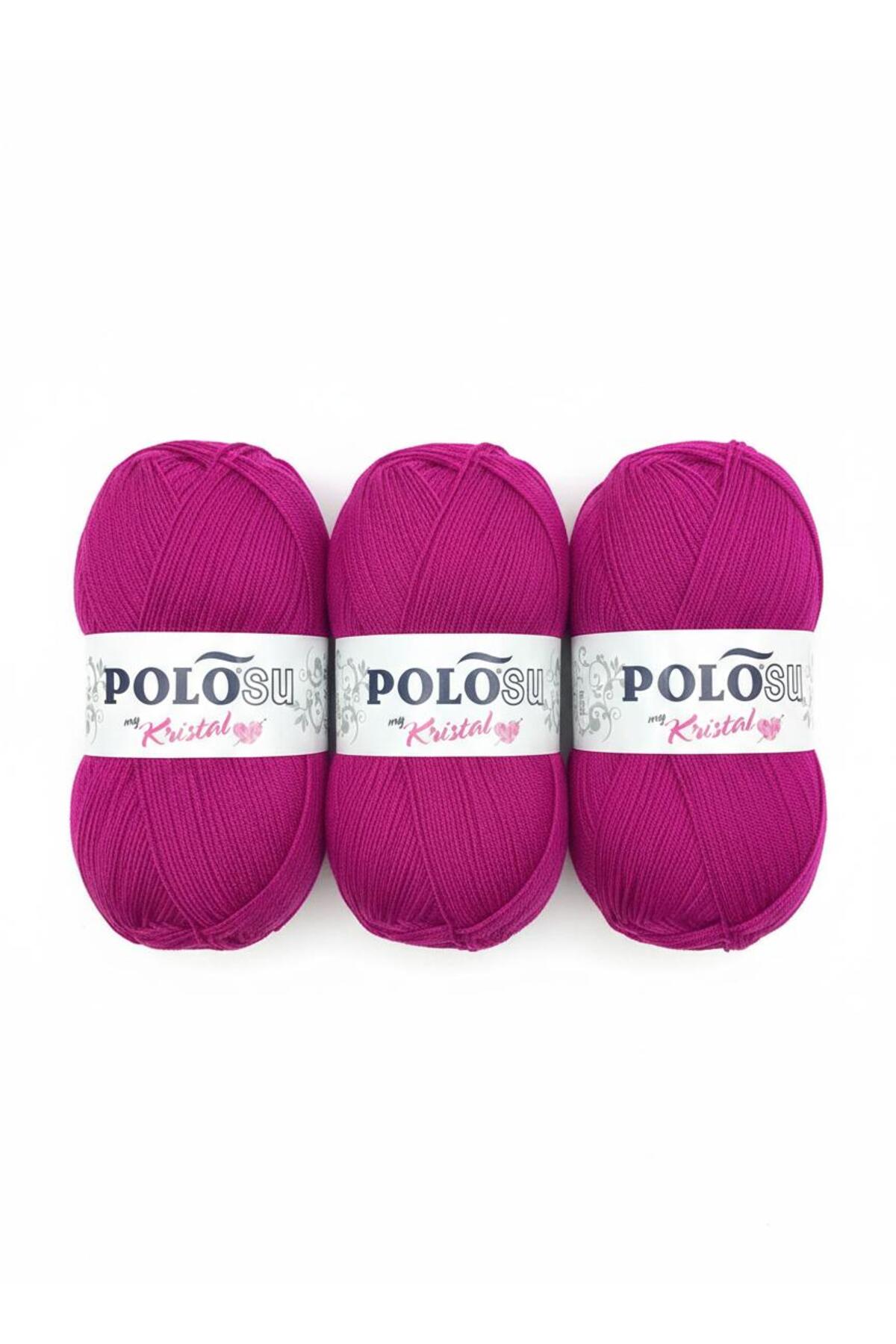 My Crystal Fiber Hand Knitting Rope No:153 BRIGHT CHERRY (3-Pack Advantage)