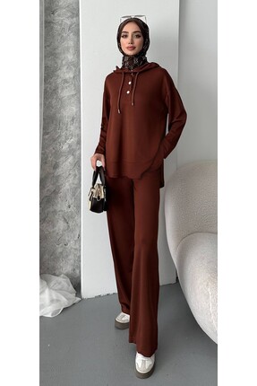 DOCEMODA DOCE3686 ÇITLI KAPŞONLU EŞOFMAN TAKIMI