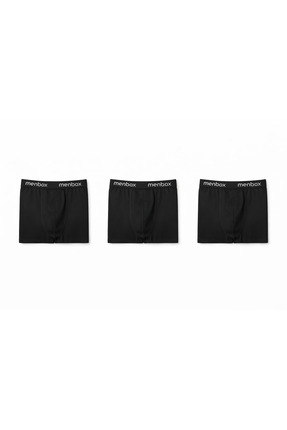 MENBOX 3'lü Basic Düz Likralı Erkek Boxer Set