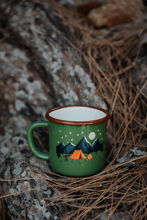 CALVİA Camp Under Stars Emaye Kupa - Orman Yeşili