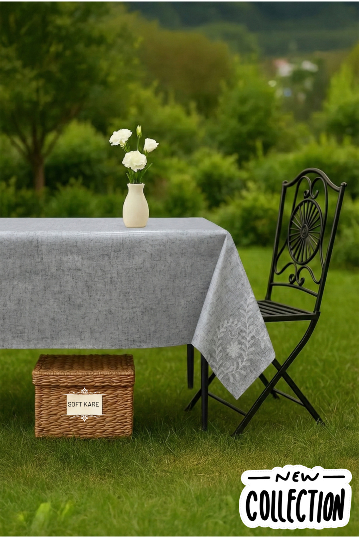 PVC Fibre Tablecloth – Wipe-Off, Waterproof, Modern Pattern, For Kitchen and Dining Table