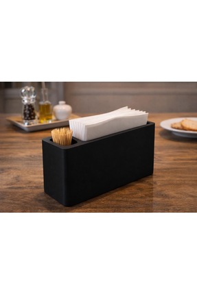Store Modern Siyah Peçetelik ve Kürdanlık Seti | Masa Üstü Organizer | Şık & ...