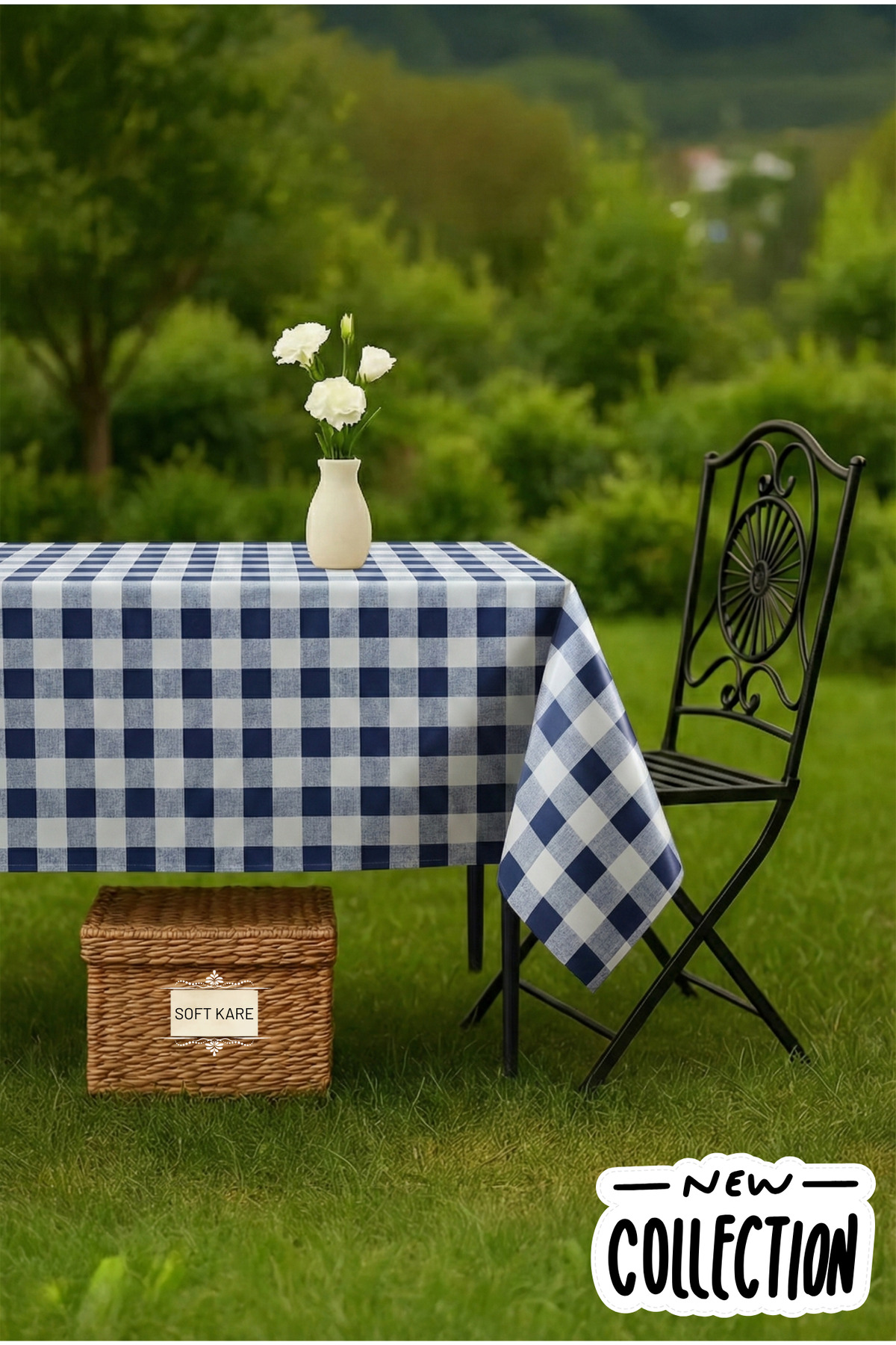 PVC Fibre Tablecloth – Wipe-Off, Waterproof, Modern Pattern, For Kitchen and Dining Table