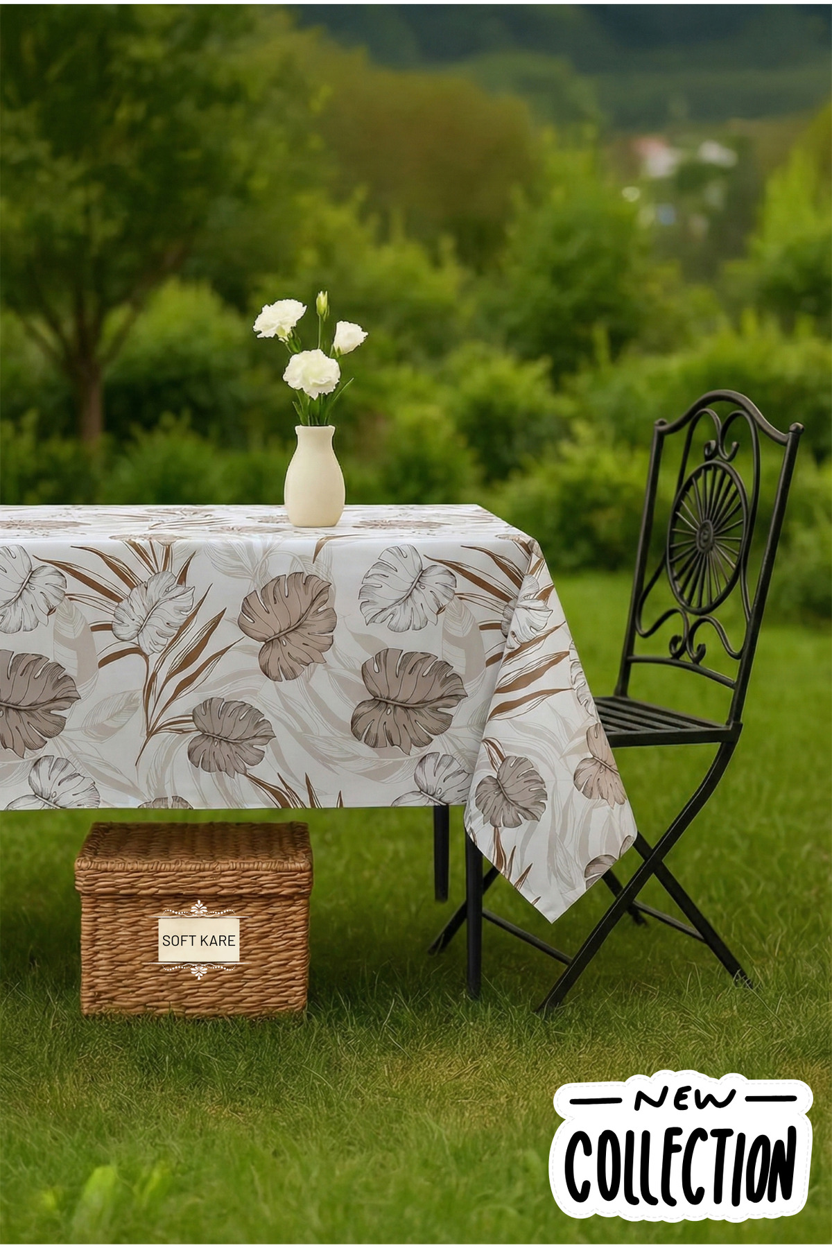 PVC Fibre Tablecloth – Wipe-Off, Waterproof, Modern Pattern, For Kitchen and Dining Table