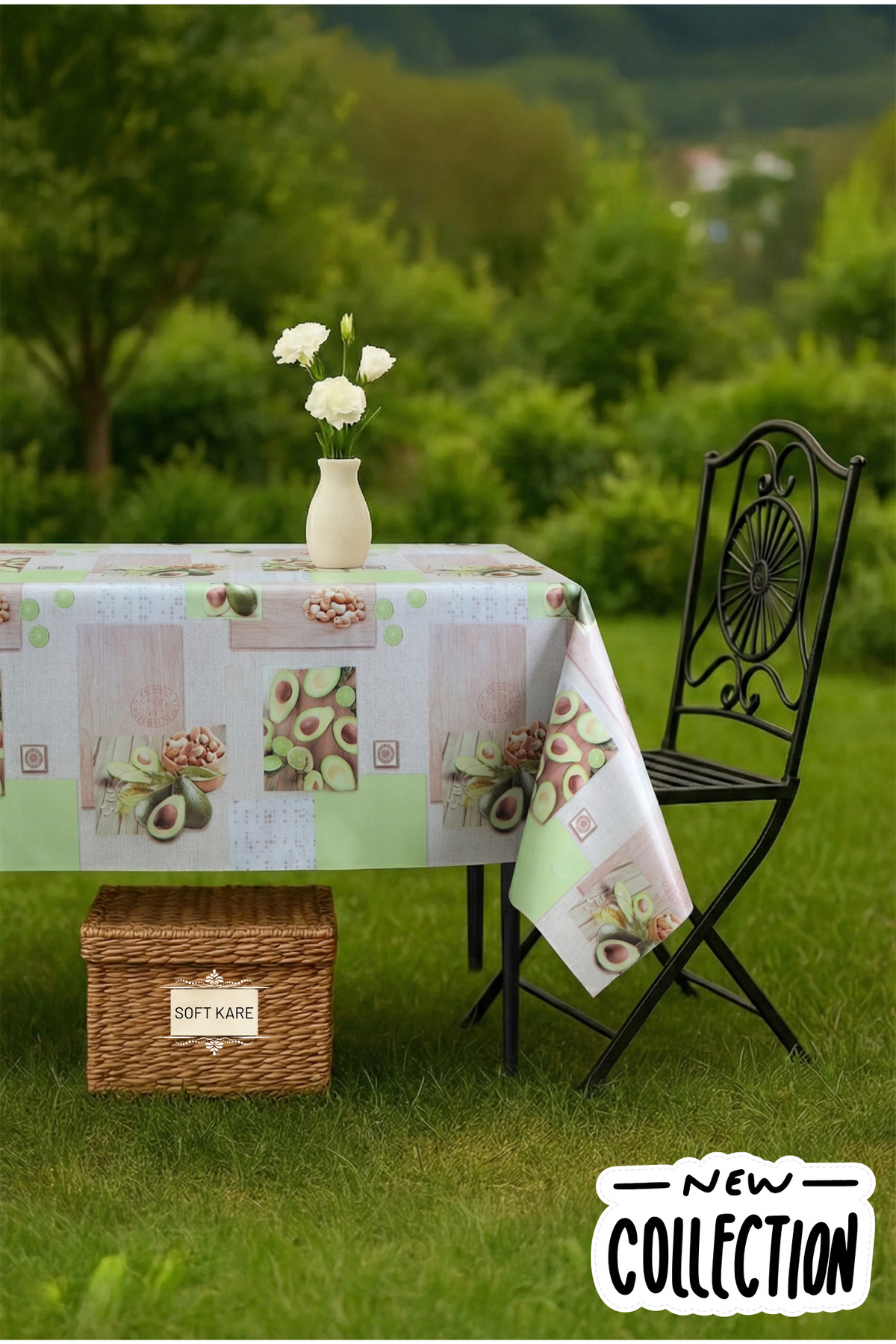 PVC Fibre Tablecloth – Wipe-Off, Waterproof, Modern Pattern, For Kitchen and Dining Table