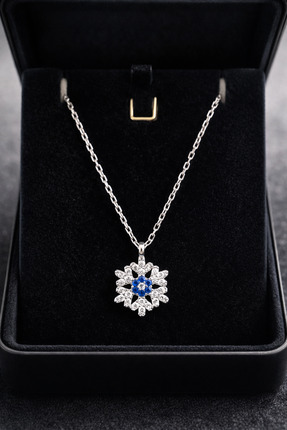 Silver Nazar göz desenli minimal Kartanesi kolye