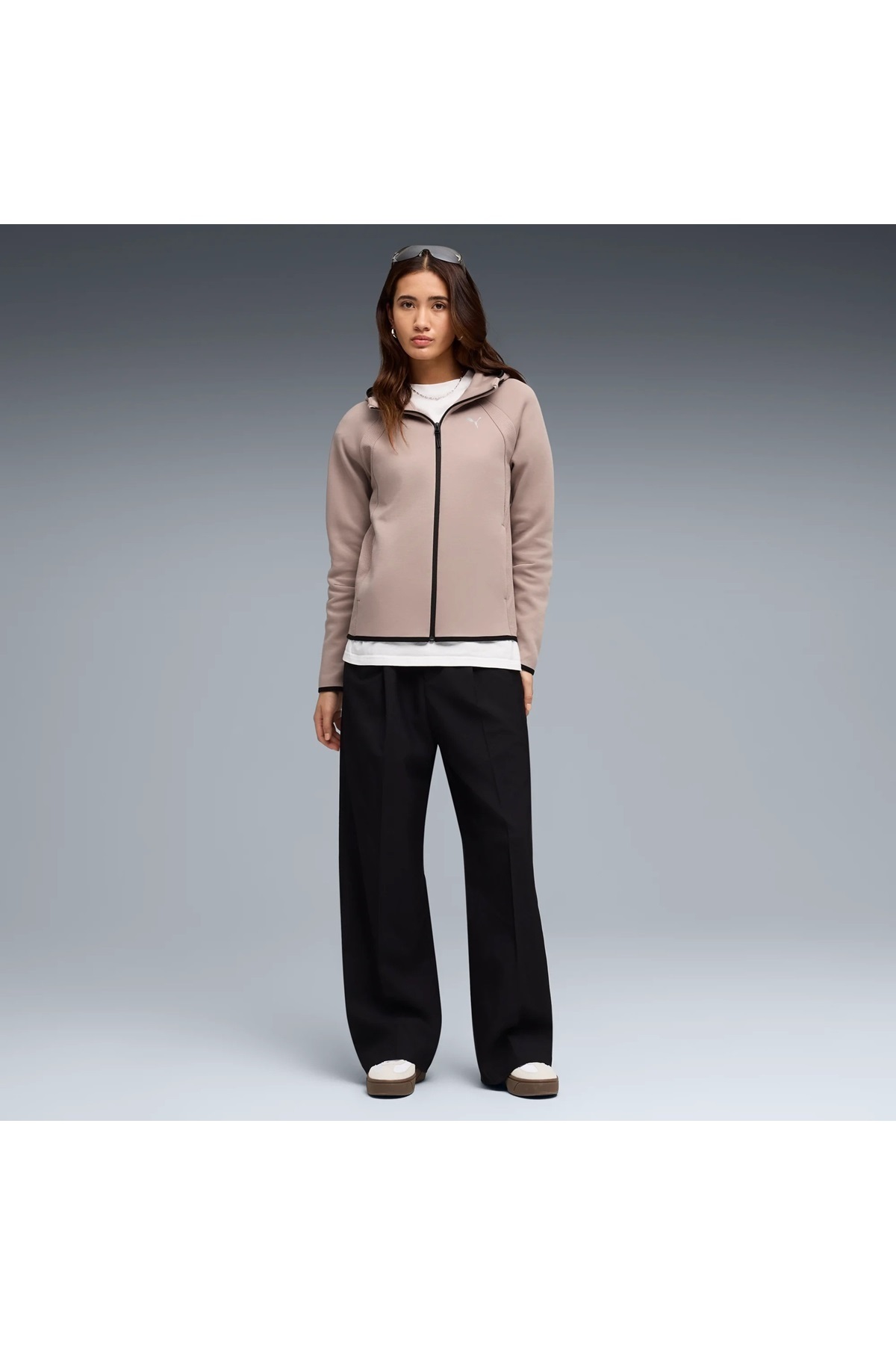 Puma Evostrıpe Full-Zip Hoodie Dk 691898 Eşofman Üstü Kadın Ceket PUDRA görsel 5