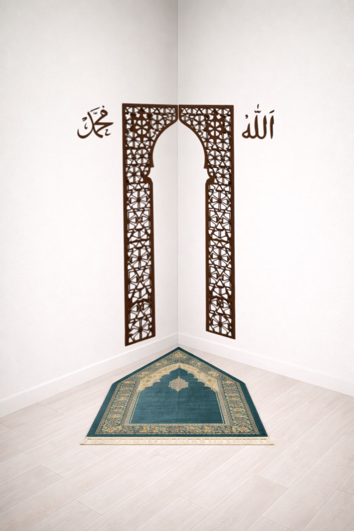 PRAYER ROOM SUITABLE FOR ALTAR CORNER WALLS MASJID DECORATIVE WOOD MDF ALTAR