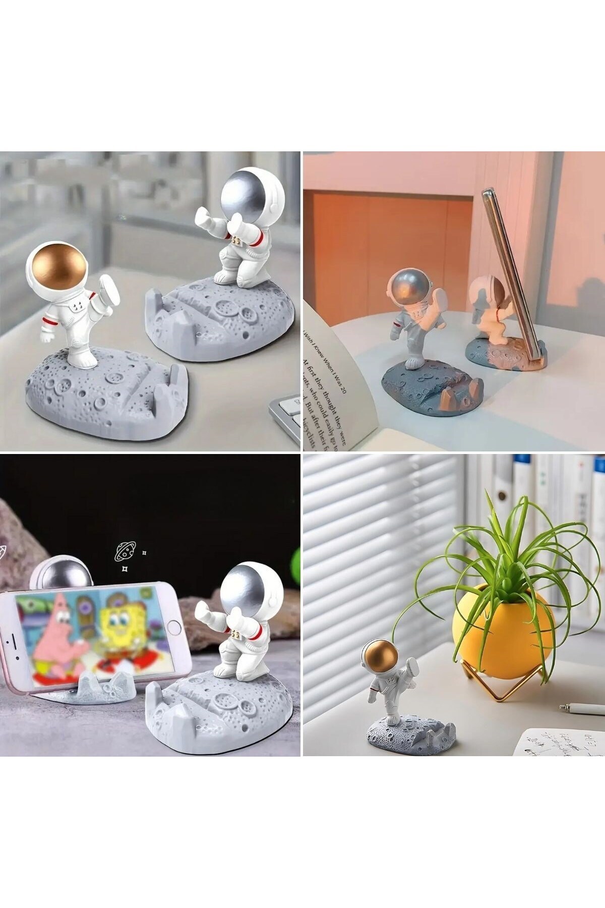 YerliÇöpPoşeti ® Mini Astronot Model Telefon ve Tablet Tutucu Standı