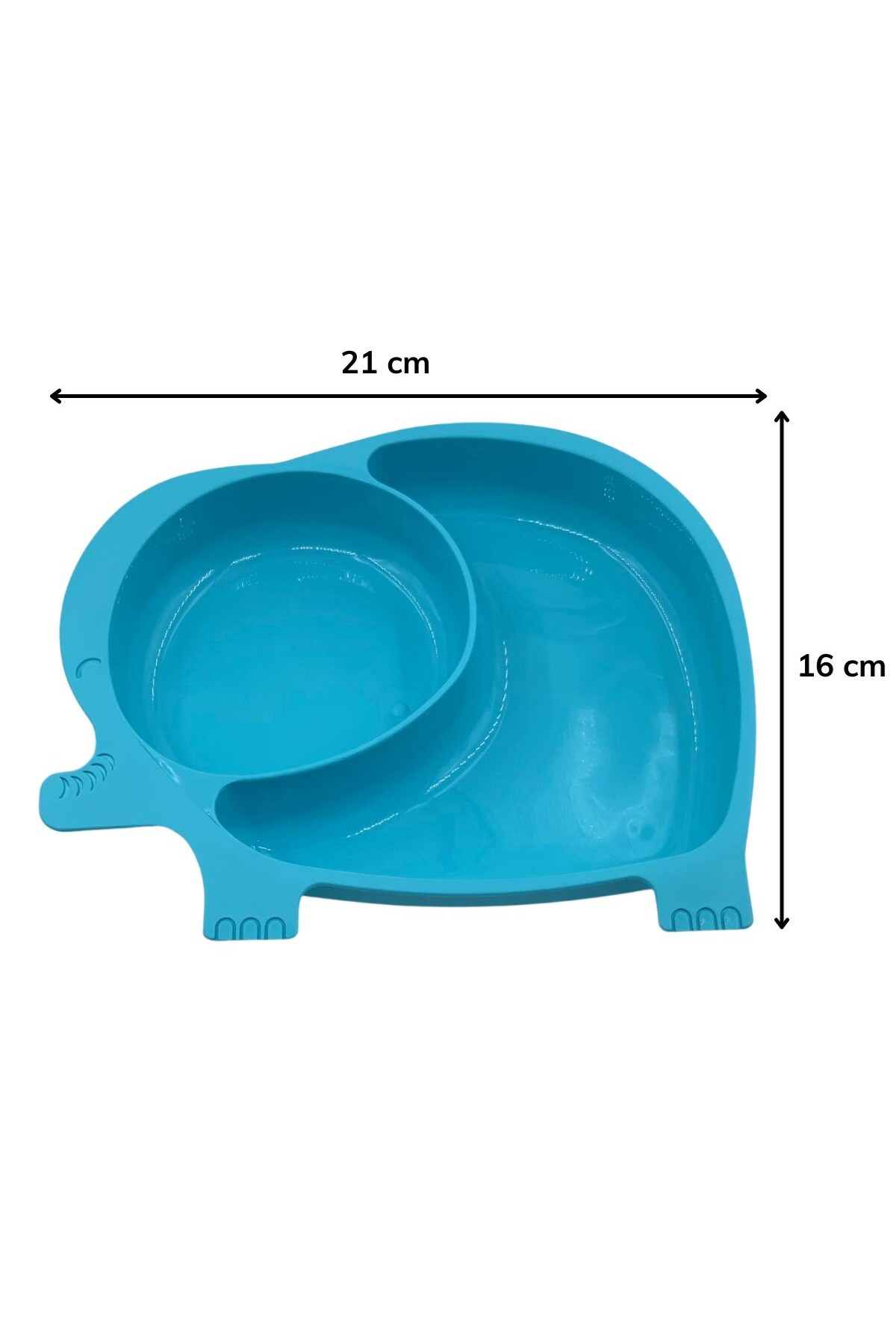 NW NessiWorld BUFFER® Bebek ve Çocuk için Sevimli Fil Model Desenli Yemek Bebek Mama Kabı Bölmeli Tabak fotoğrafı 5 (önizleme)