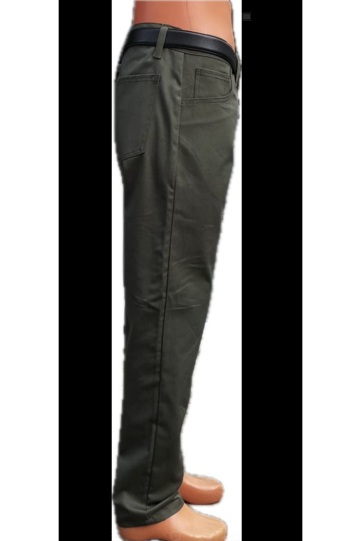 BeyzDenim Klasik haki.yeşil Kot Pantolon Battal Büyük Beden %100 pamuk görsel 2