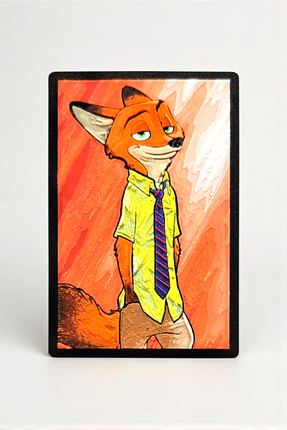 Saes Labs Zootopia Nick Wilde (Tilki) Dekoratif 3D Mini Tablo 6x9 cm | Magnet...