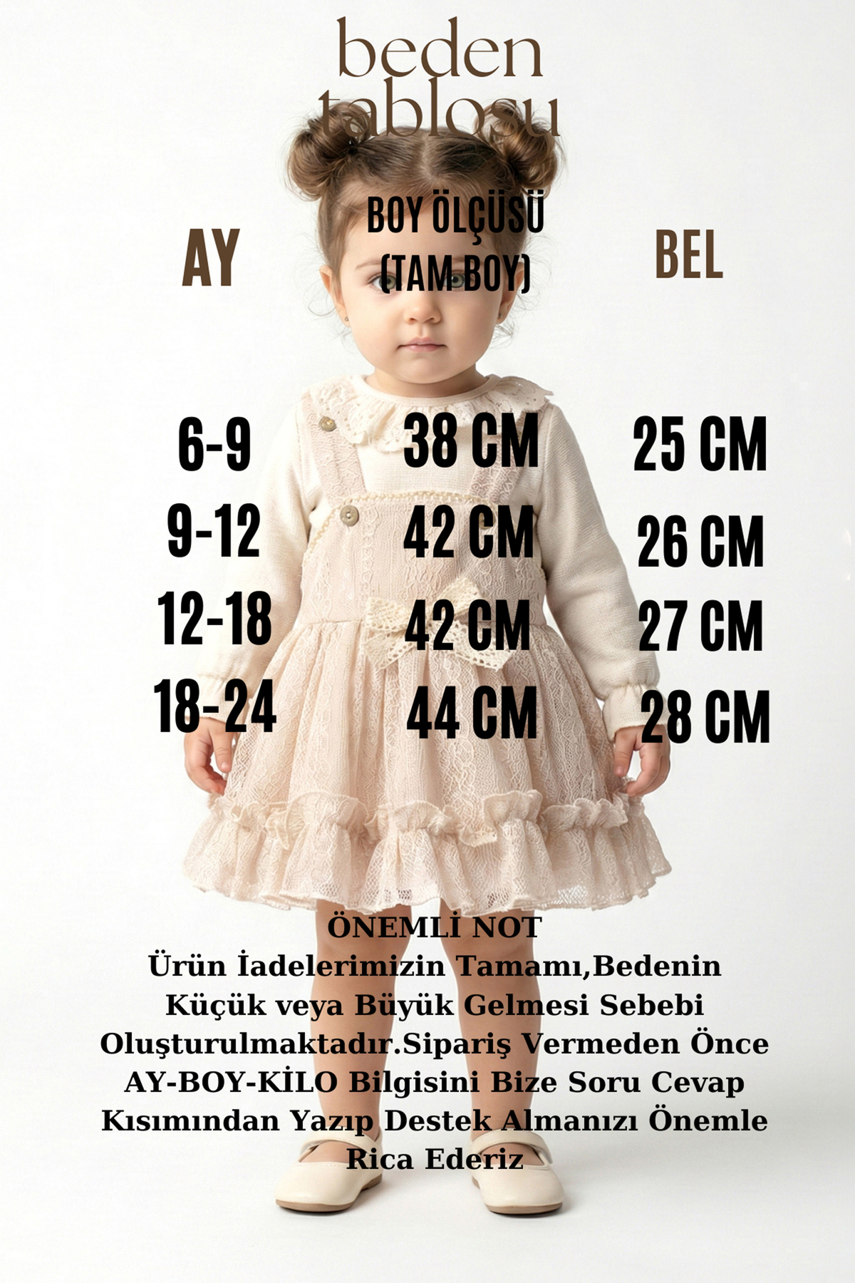 Baby Animals Kız Bebek Elbise Kız Çocuk Elbise Kurdelalı Doğum Günü Parti Düğün Özel Gün Bayramlık Elbise fotoğrafı 3 (önizleme)