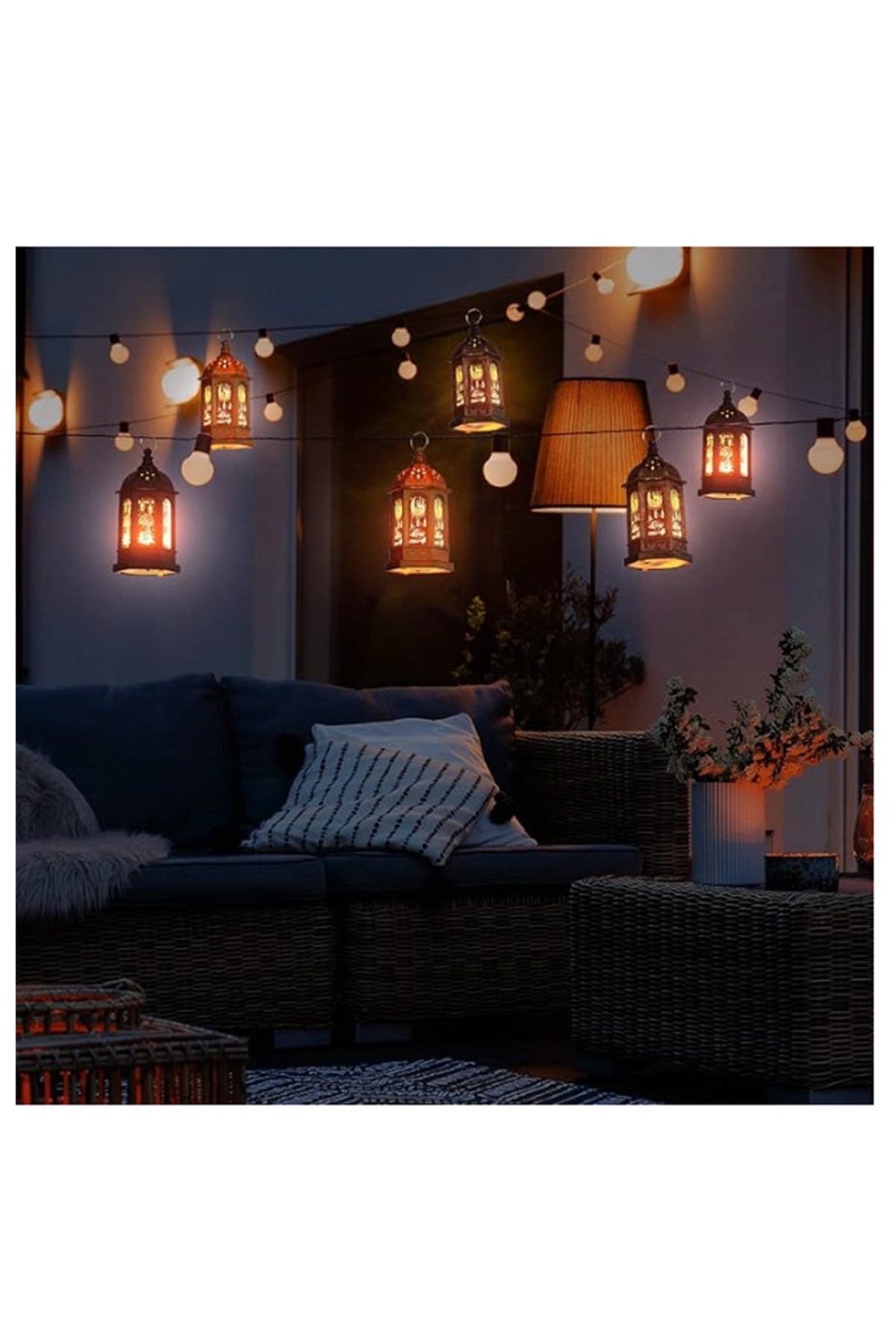 فانوس رمضاني صغير بإضاءة LED، فانوس عيد مبارك، زين...