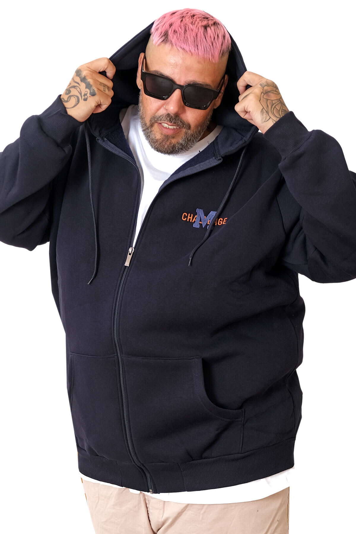 ModeXL Mode XL Battal Erkek Sweatshirt Kapsonlu M U25803 görsel 2