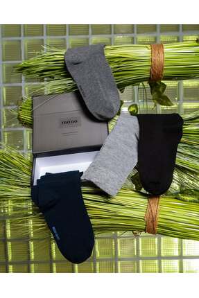 Mono Socks MonoSocks 4'lü Premium Kutulu Dikişsiz Düz Bambu Çorap Asorti