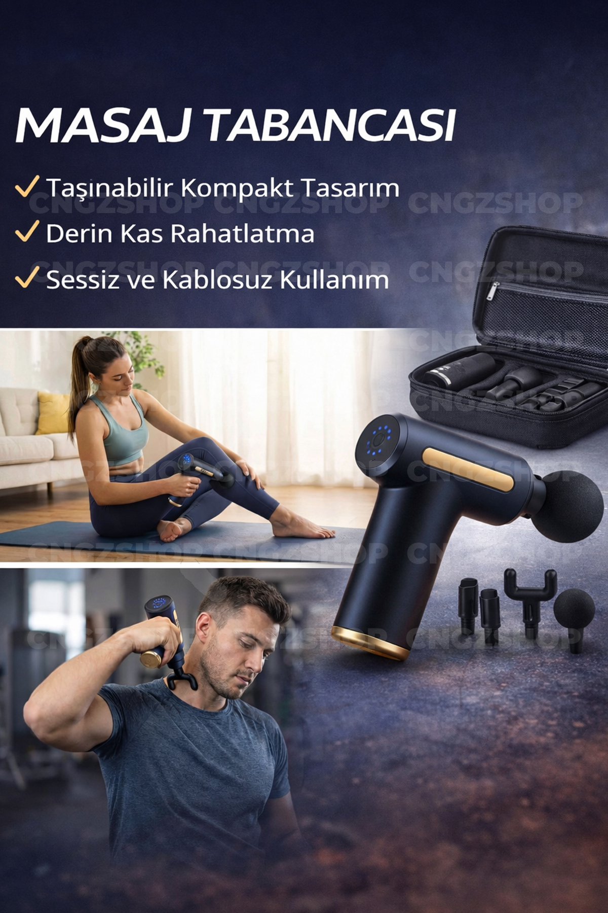 CNGZSHOP RL-98 6 Kademeli Mini Masaj Tabancası | Boyun Bel Sırt